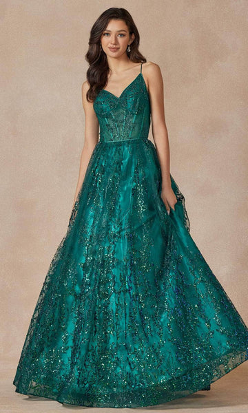 juliet dresses 2414 sleeveless glitter embellished ballgown special occasion dress xs emerald green 33576741470291 grande